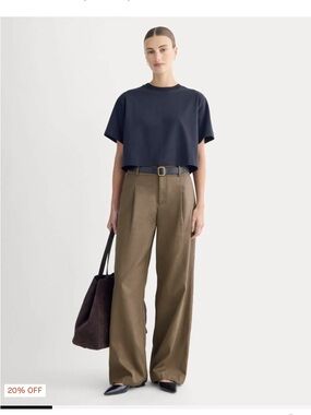 Everlane Wide-Leg Trouser in Buttersmooth | Deep Taupe | 32" Inseam - 12